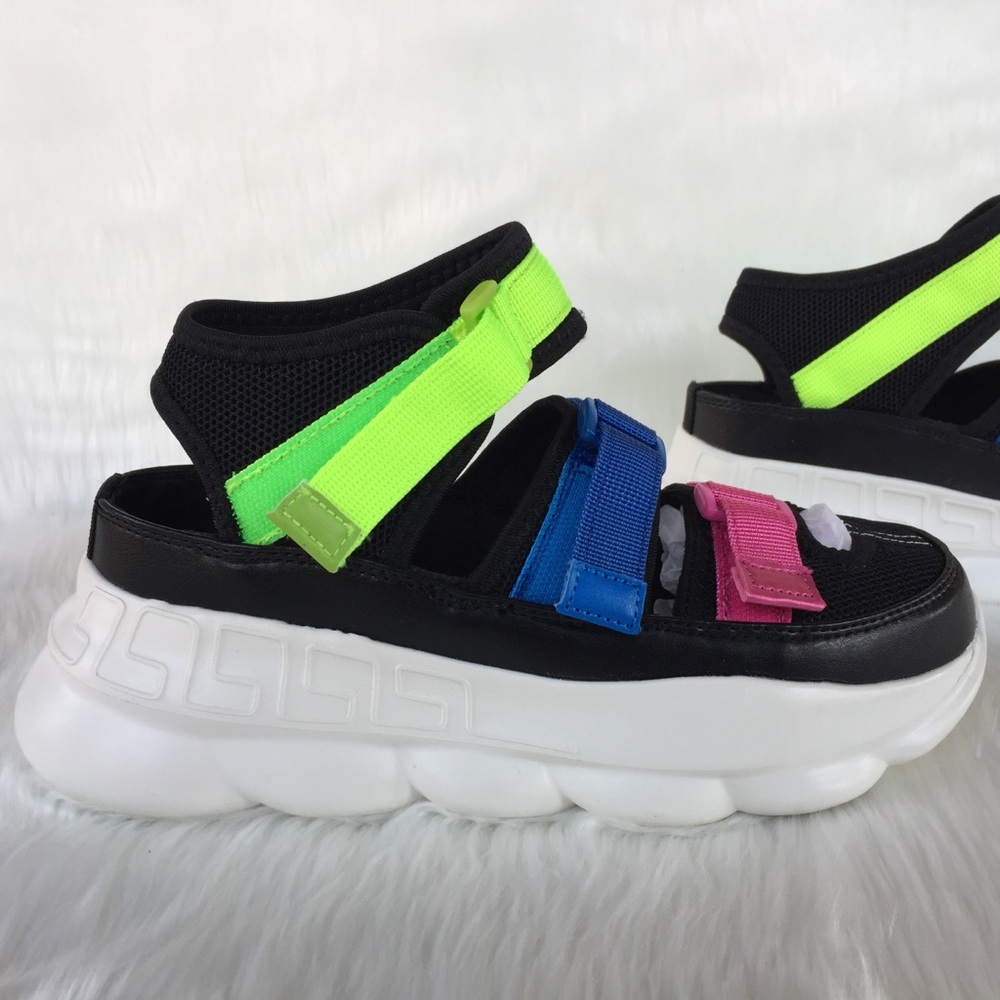 Multicolor Chunky sole Sandals. 6 7 8 9 10 and 11
